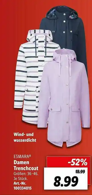 Lidl Esmara Damen Trenchcoat Angebot