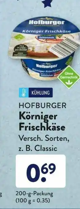 Aldi Süd Hofburger Körniger Frischkäse Angebot