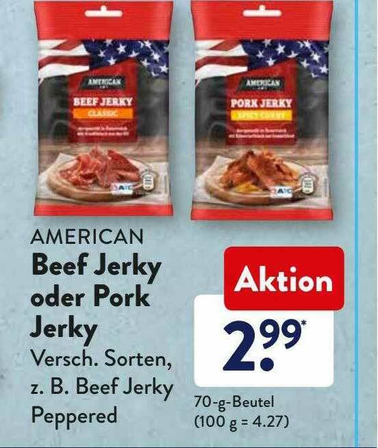 American Beef Jerky Oder Pork Angebot bei Aldi Süd