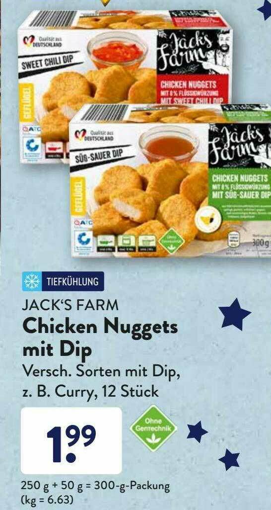Jack's Farm Chicken Nuggets Mit Dip Angebot bei Aldi Süd