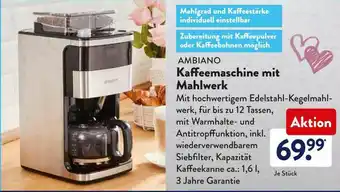 Aldi Süd Ambiano Kaffeemaschine Mit Mahlwerk Angebot