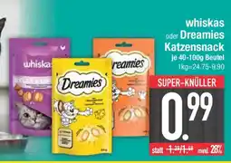 Edeka whiskas oder Dreamies Katzensnack Angebot