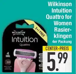 Edeka Wilkinson Intuition Quattro for Women Rasierklingen Angebot