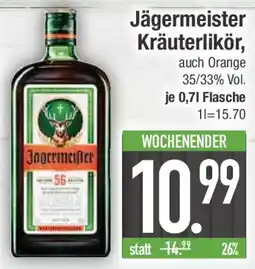 Edeka Jägermeister Kräuterlikör, auch Orange Angebot