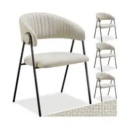 Netto Marken-Discount tectake Armlehnstuhl, Webstoff, gepolstert, schlanke Stahlbeine, 60 x 58 x 85 cm Angebot