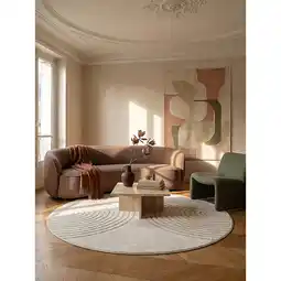 Netto Marken-Discount Teppich Kurzflor Creme 120x120 cm - MUOTA Kadima Design Angebot