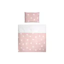 Netto Marken-Discount Lorelli Baby-Bettwäsche 7-teiliges Set First Dreams Decke Kissen Laken Himmel rosa Sterne Angebot