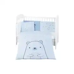 Netto Marken-Discount Kikkaboo Kinderbettwäsche Bär 6tlg. Decke 135 x 95 Kissen 45 x 35 Laken 140 x 70 blau Angebot