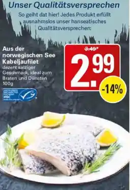 WEZ norwegischen See Kabeljaufilet Angebot