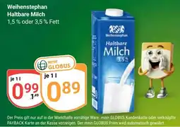 Globus Weihenstephan Haltbare Milch Angebot