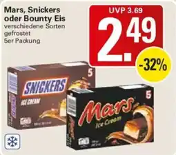 WEZ Mars, Snickers oder Bounty Eis Angebot