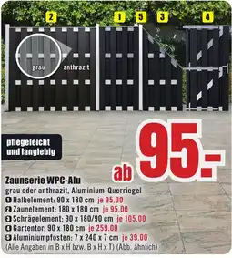 B1 Discount Baumarkt Zaunserie WPC-Alu Angebot