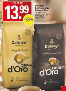 WEZ Dallmayr Espresso oder Crema d'Oro Angebot