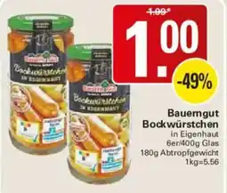 WEZ Bauerngut Bockwürstchen Angebot
