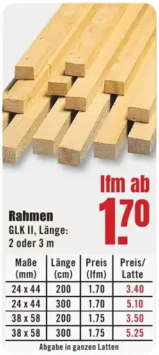 B1 Discount Baumarkt Rahmen GLK II Angebot