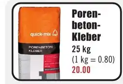 B1 Discount Baumarkt quick-mix PORENBEETON-KLEBER Angebot