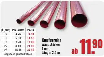 B1 Discount Baumarkt Kupferrohr Angebot