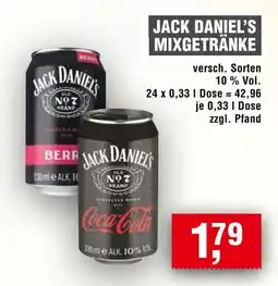 Handelshof JACK DANIEL'S MIXGETRÄNKE Angebot