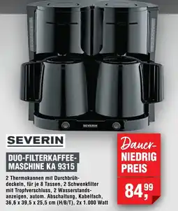 Handelshof SEVERIN DUO-FILTERKAFFEE-MASCHINE KA 9315 Angebot