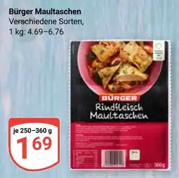 Globus BÜRGER Rindfleisch Maultaschen Angebot