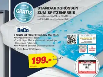 Höffner BeCo 7 Zonen Gel/Komfortschaum Matratze Angebot