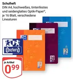 Globus Schulheft Oxford Angebot