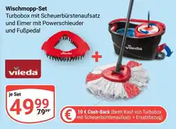 Globus Wischmopp-Set Turbobox mit Scheuerbürstenaufsatz und Eimer mit Powerschleuder und Fußpedal Angebot