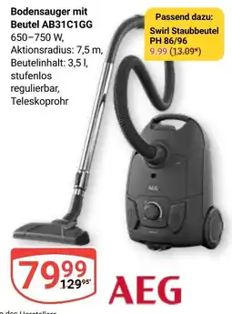 Globus Bodensauger mit Beutel AB31C1GG Angebot