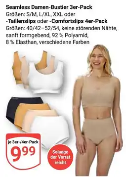 Globus Seamless Damen-Bustier 3er-Pack -Taillesslips oder -Comfortslips 4er-Pack Angebot