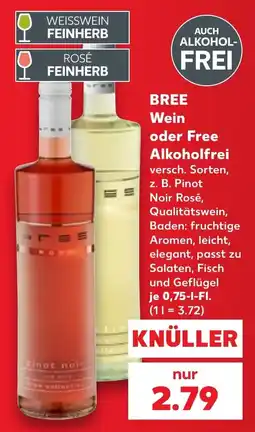 Kaufland BREE Wein oder Free Angebot