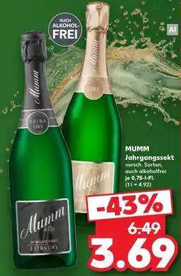 Kaufland Mumm Jahrgangssekt Angebot