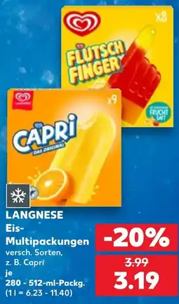 Kaufland LANGNESE Eis-Multipackungen Angebot