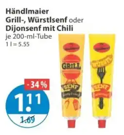 V Markt Händlmaier Grill-, Würstlsenf oder Dijonsenf mit Chili Angebot