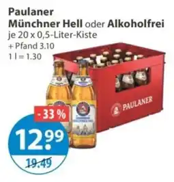 V Markt Paulaner Münchner Hell oder Alkoholfrei Angebot