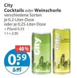 V Markt City Cocktails oder Weinschorle Angebot
