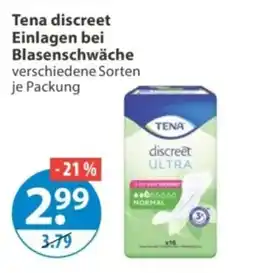 V Markt Tena discreet Einlagen bei Blasenschwäche Angebot