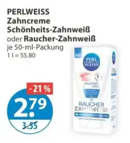 V Markt PERLWEISS Zahncreme Raucher-Zahnweiß Angebot