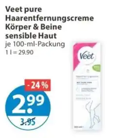 V Markt Veet pure Haarentfernungscreme Körper & Beine sensible Haut Angebot