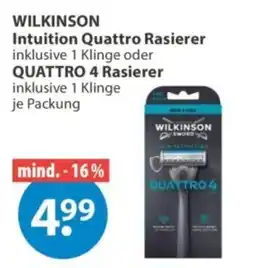 V Markt WILKINSON Intuition Quattro Rasierer Angebot