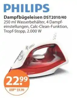 V Markt PHILIPS Dampfbügeleisen DST2010/40 Angebot
