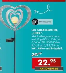 Möbel Steffens LED-SOLARLEUCHTE, "HERZ", Metall silbergrau/schwarz matt, Kugel Glas, IP 44 Angebot
