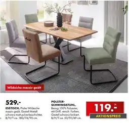 Möbel Steffens ESSTISCH, Platte Wildeiche massiv geölt, Gestell Metall schwarz matt pulverbeschichtet Angebot