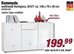 Poco Kommode weiÃŸ/weiÃŸ Hochglanz Angebot