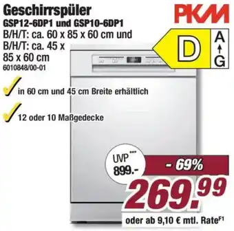 Poco PKM Geschirrspüler GSP12-6DP1 und GSP10-6DP1 Angebot