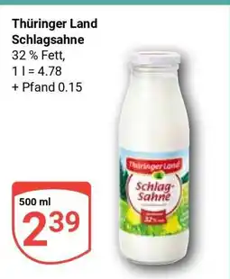 Globus Thüringer Land Schlagsahne Angebot