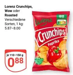 Globus Lorenz Crunchips, Wow oder Roasted Angebot
