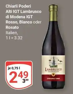 Globus Chiarli Poderi Alti IGT Lambrusco di Modena IGT Rosso, Bianco oder Rosato Angebot