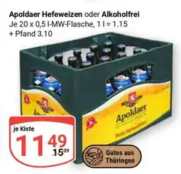 Globus Apoldaer Hefeweizen oder Alkoholfrei Angebot