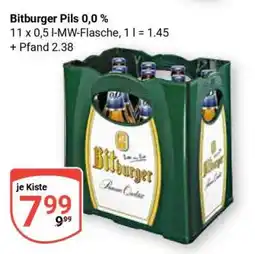 Globus BITBURGER Pils 0.0 % Angebot