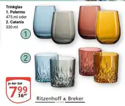 Globus Trinkglas 1. Palermo 475 ml oder 2. Catania 330 ml Angebot